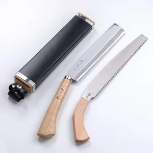 Hatchet 240mm(ABT 9.4") & Saw 240mm(ABT 9.4") Set Aogami Steel, Handmade by Japanese Craftsmen