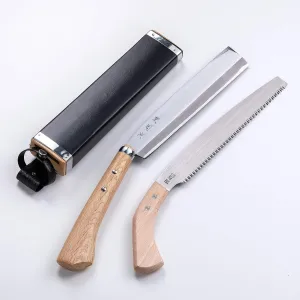 Hatchet 240mm(ABT 9.4") & Saw 270mm(ABT 10.6") Set Aogami Steel, Handmade by Japanese Craftsmen