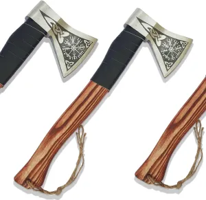 Hatchet Axe, Handmade Carbon Steel Viking Axe Real Bearded Hatchet Blade, Camping Hatchet Axe, Bearded Axe with Wooden Handle, Viking Throwing Axe, Vikings Hatchet with Sheath,Viking Gifts for Men