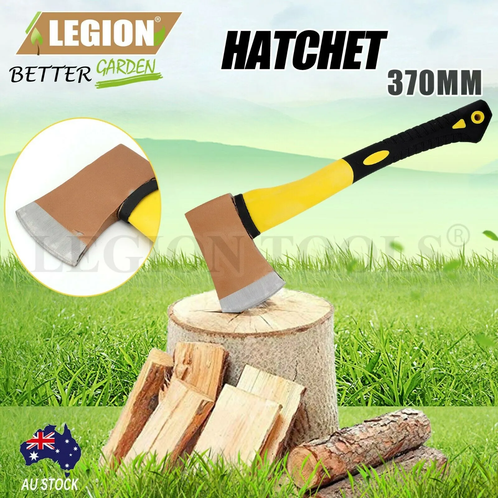 Hatchet Black Steel Rubber Handle 370MM
