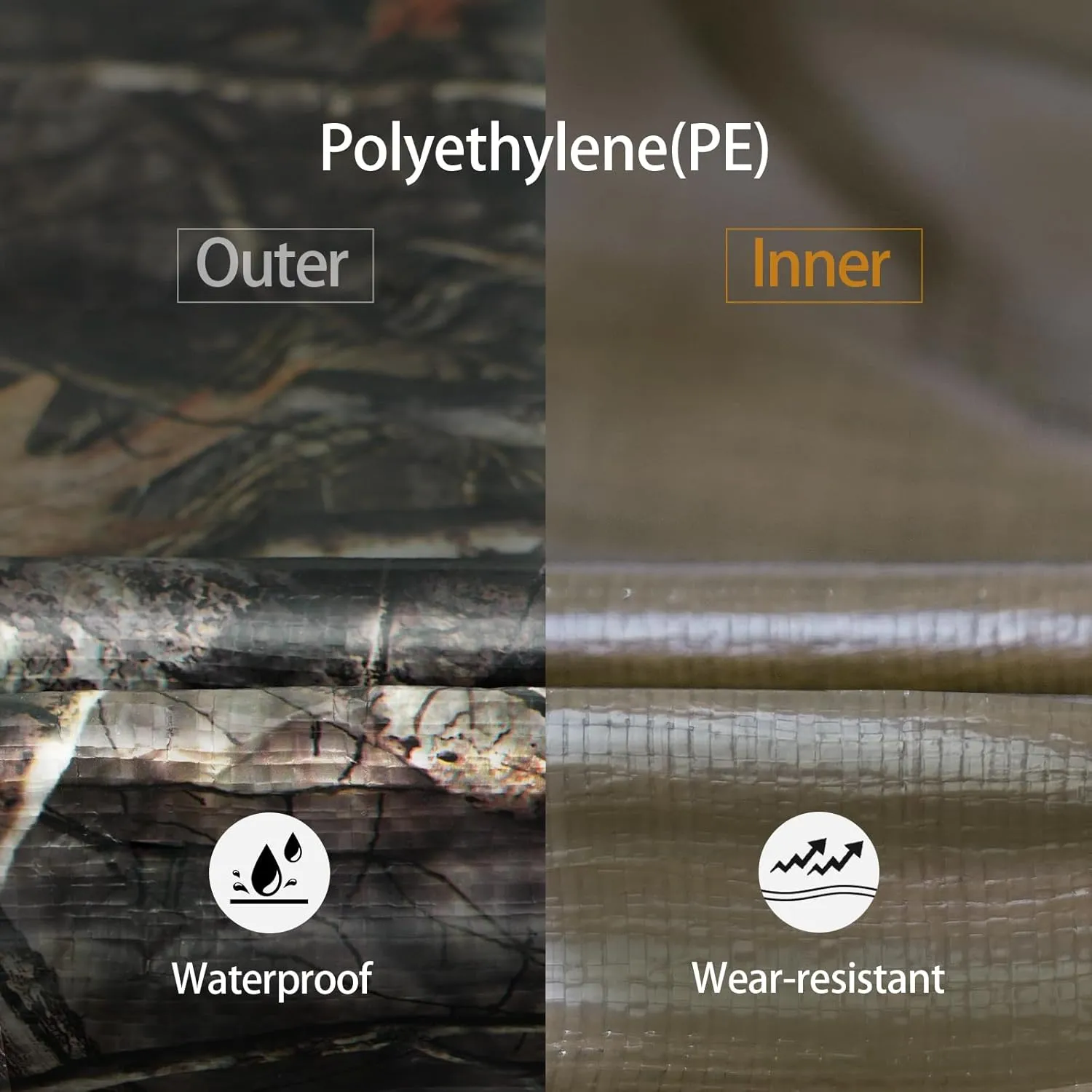 Heavy Duty 9 Mil Tarp Cover Waterproof UV Resistant Tarpaulin Used for Outdoor, Hunting, Camping, Backpacking, Canopy Tent, Ground Tarp, Cover Boat, Motorcycles, Roofs, Wood