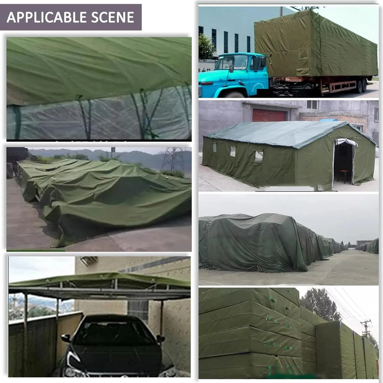 Heavy Duty Tarps Waterproof 3x10 Feet, Pool CanvasTarp Cover, Tarp UV Resistant, Rip & Tear Proof with Metal Grommets, Green Blue Tarp Multipurpose Use for Camping, Tent, Boat