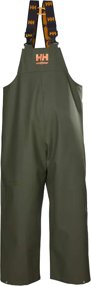 Helly-Hansen Workwear Storm Waterproof Bib Pants for Men Made from Heavy-Duty Breathable PVC-Coated Polyester for Mobility