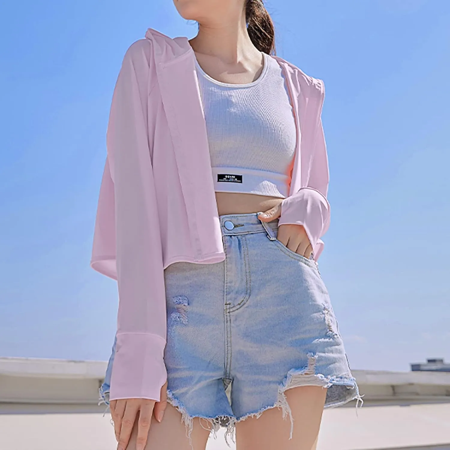 Hercicy 2 Pcs UV Protection Clothing Sun Protection Hoodie Jacket Full Zip UV Block Clothing for Women