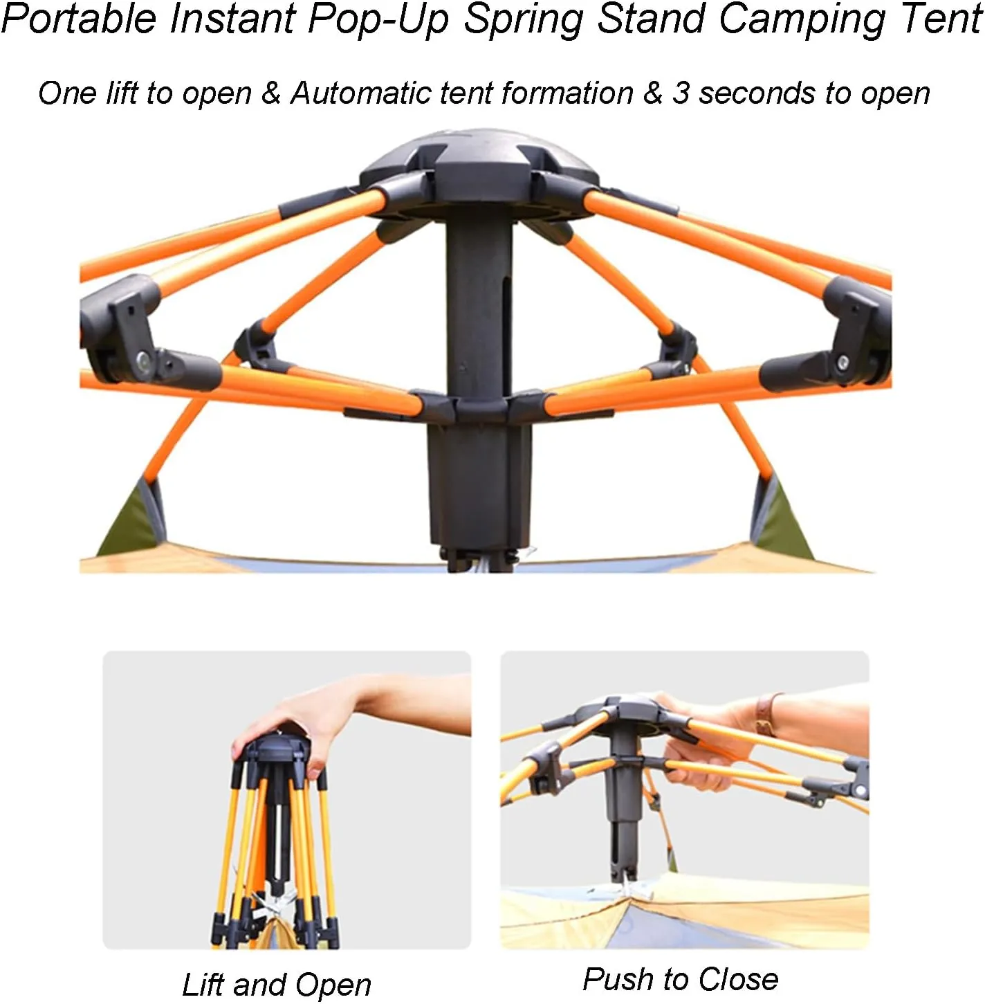 Hexagonal Tent 5-8 Person Outdoor Automatic Camping Tent Quick Set Up Folding Portable Thickened Field Camping Pop Up Dome Family Tent for Camping,Hiking,Traveling