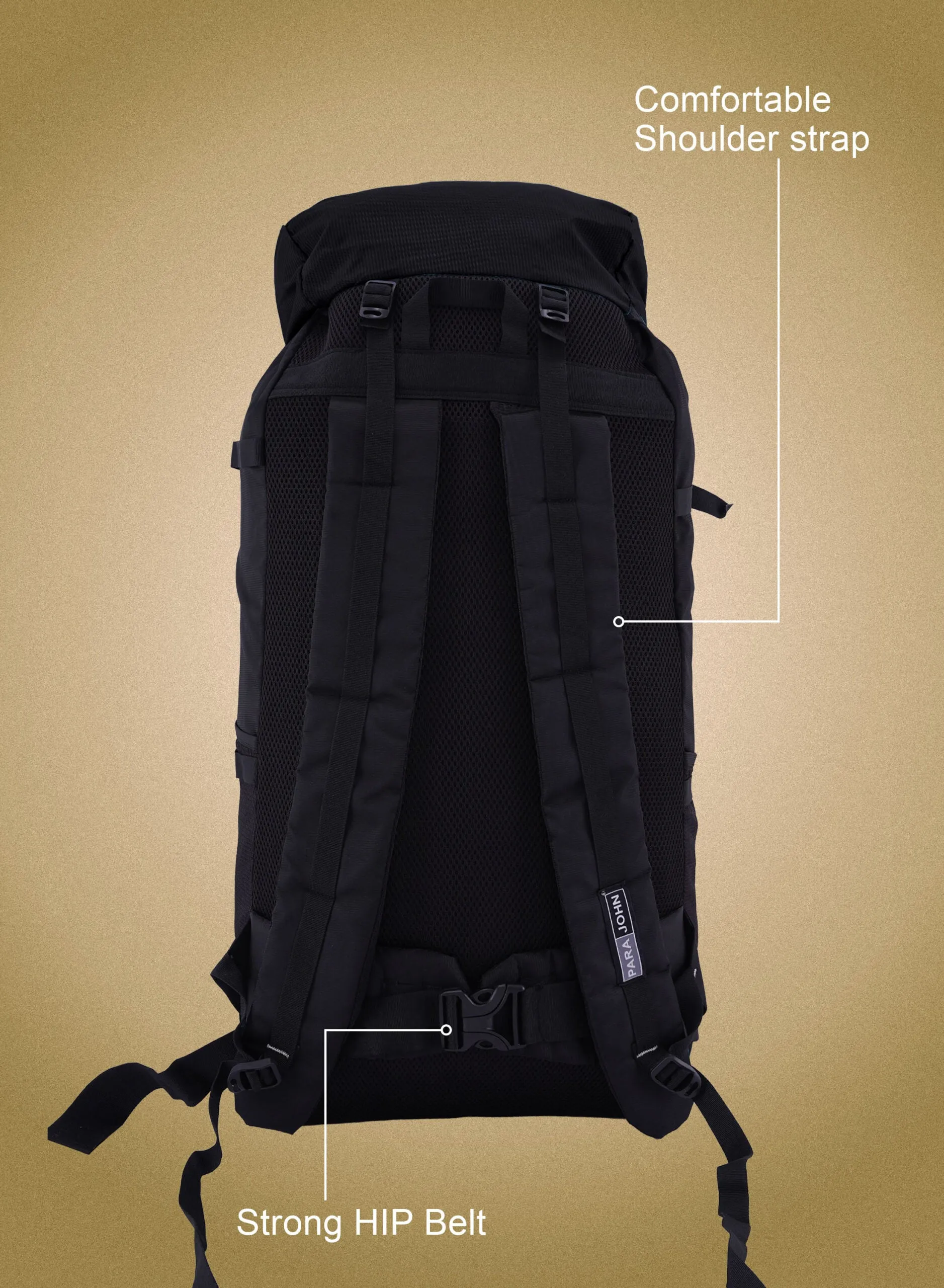 Hiking Backpack Mountain Bag for Camping Trekking Daypack Gear -  BLACK
