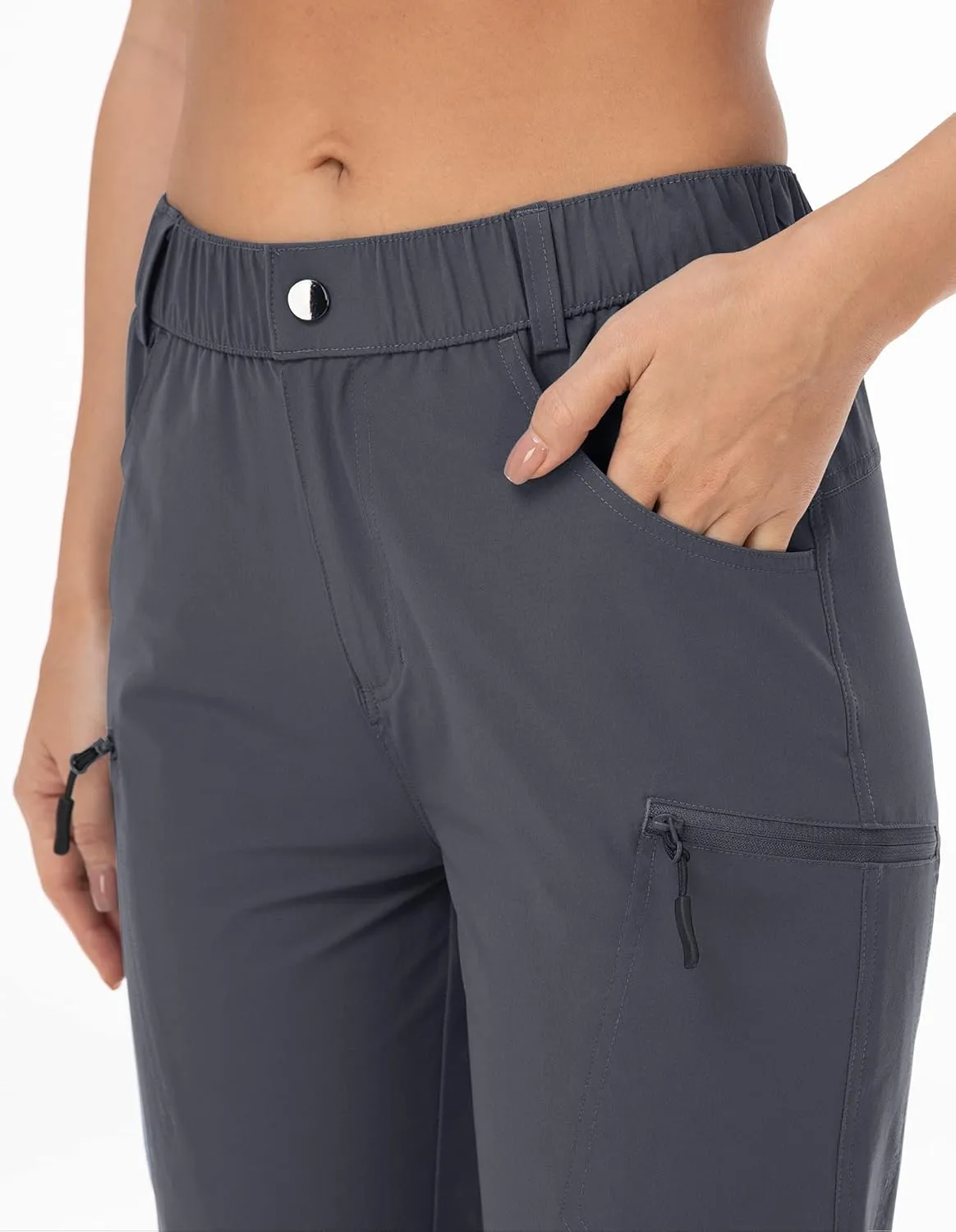 Hiking Pants for Women Lightweight Outdoor Cargo Capri for Athletic Casual with UPF 50 Quick Dry Zip Pockets
