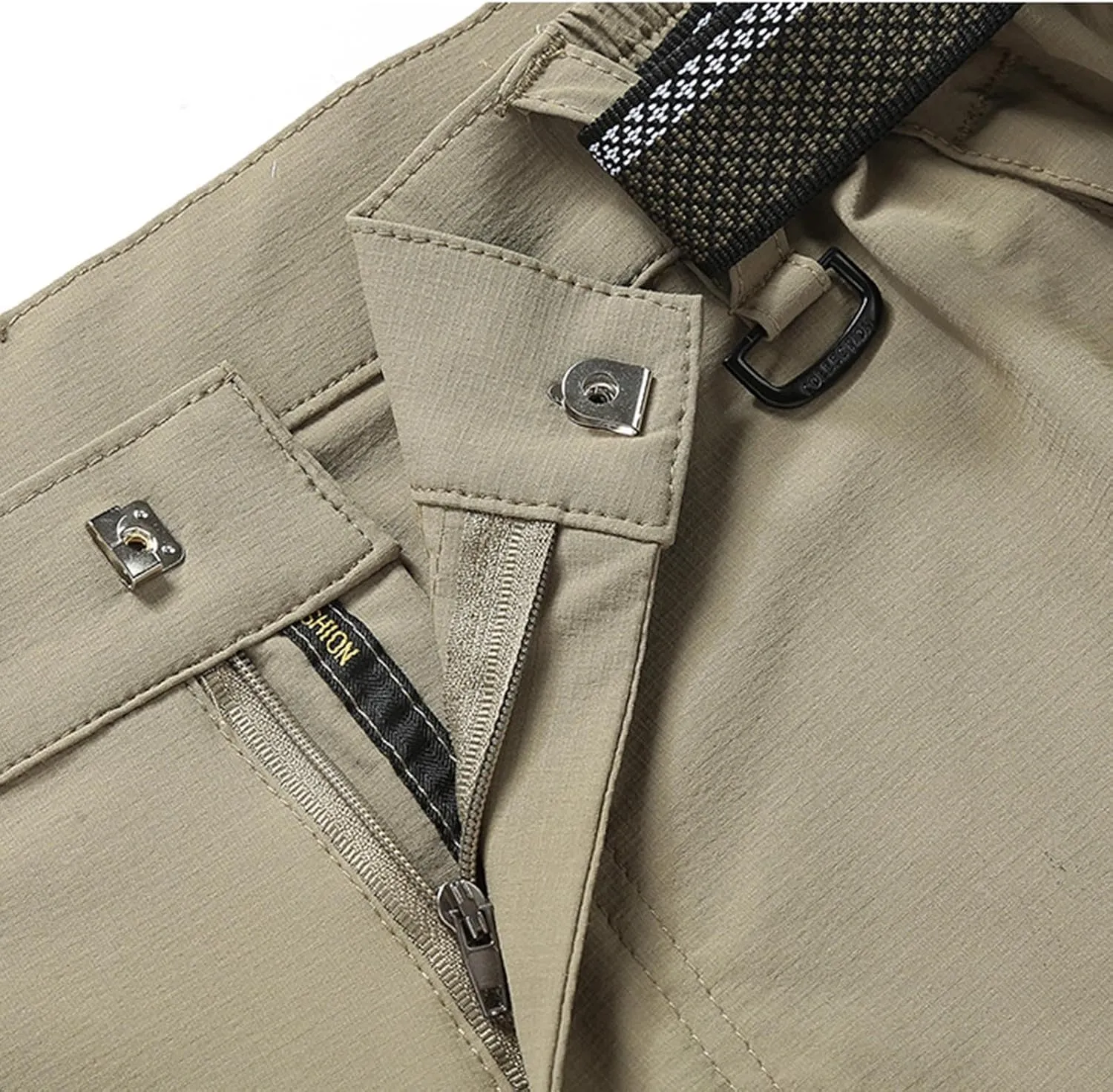 Hiking Pants Men with Belt 5 Zipper Pockets Waterproof Lightweight Quick Dry Travel Fishing Work Outdoor Pant Stretchy