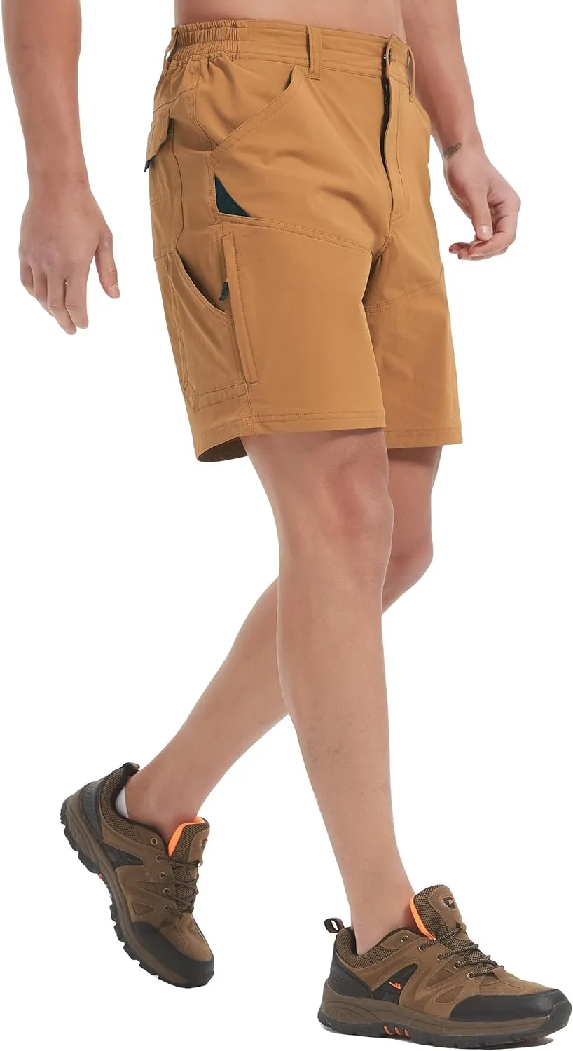 Hiking Shorts Men Cargo Quick Dry Lightweight Stretch Tactical Shorts for Fishing Travel Casual with Multi Pockets