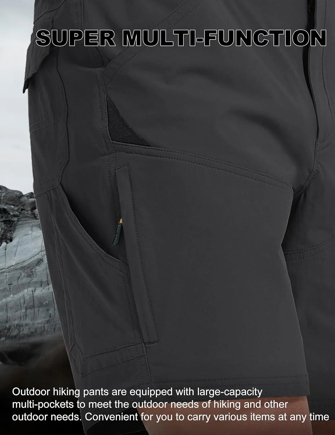 Hiking Shorts Men Cargo Quick Dry Lightweight Stretch Tactical Shorts for Fishing Travel Casual with Multi Pockets