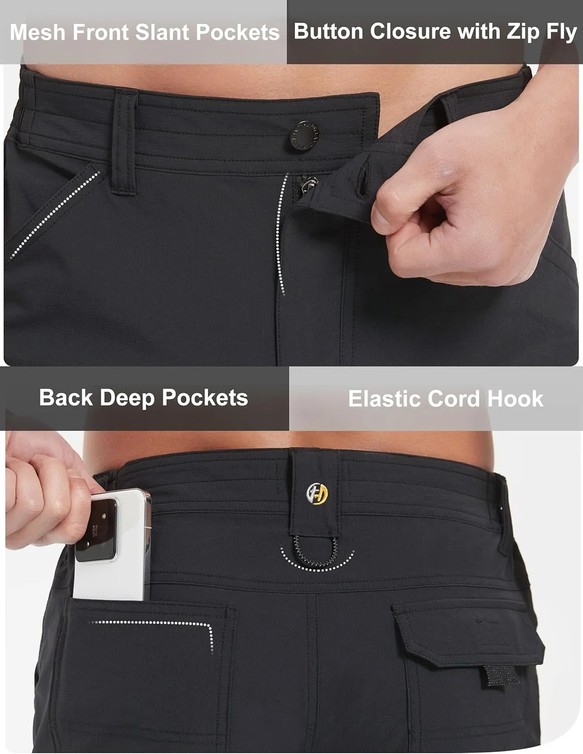 Hiking Shorts Men Cargo Quick Dry Lightweight Stretch Tactical Shorts for Fishing Travel Casual with Multi Pockets