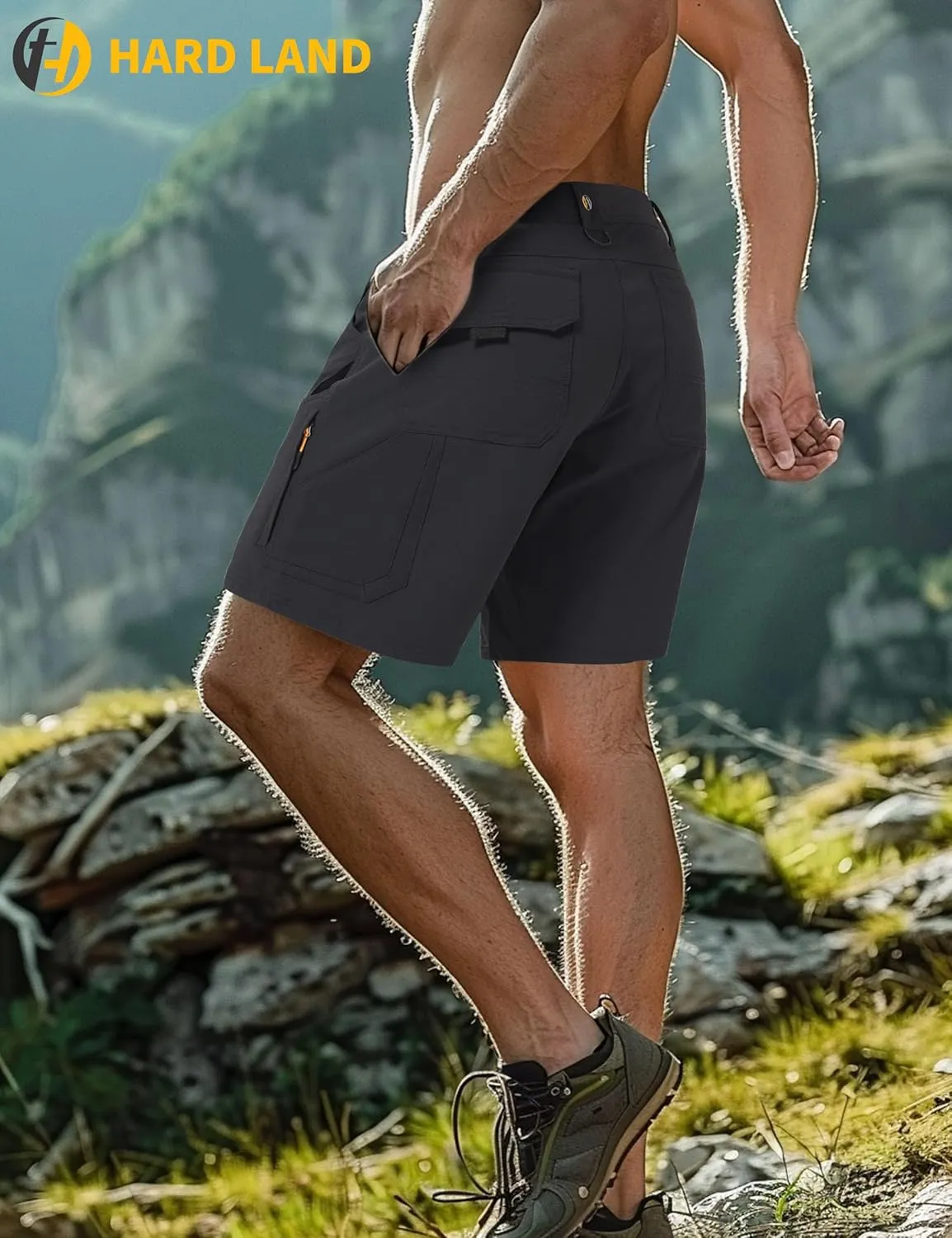 Hiking Shorts Men Cargo Quick Dry Lightweight Stretch Tactical Shorts for Fishing Travel Casual with Multi Pockets