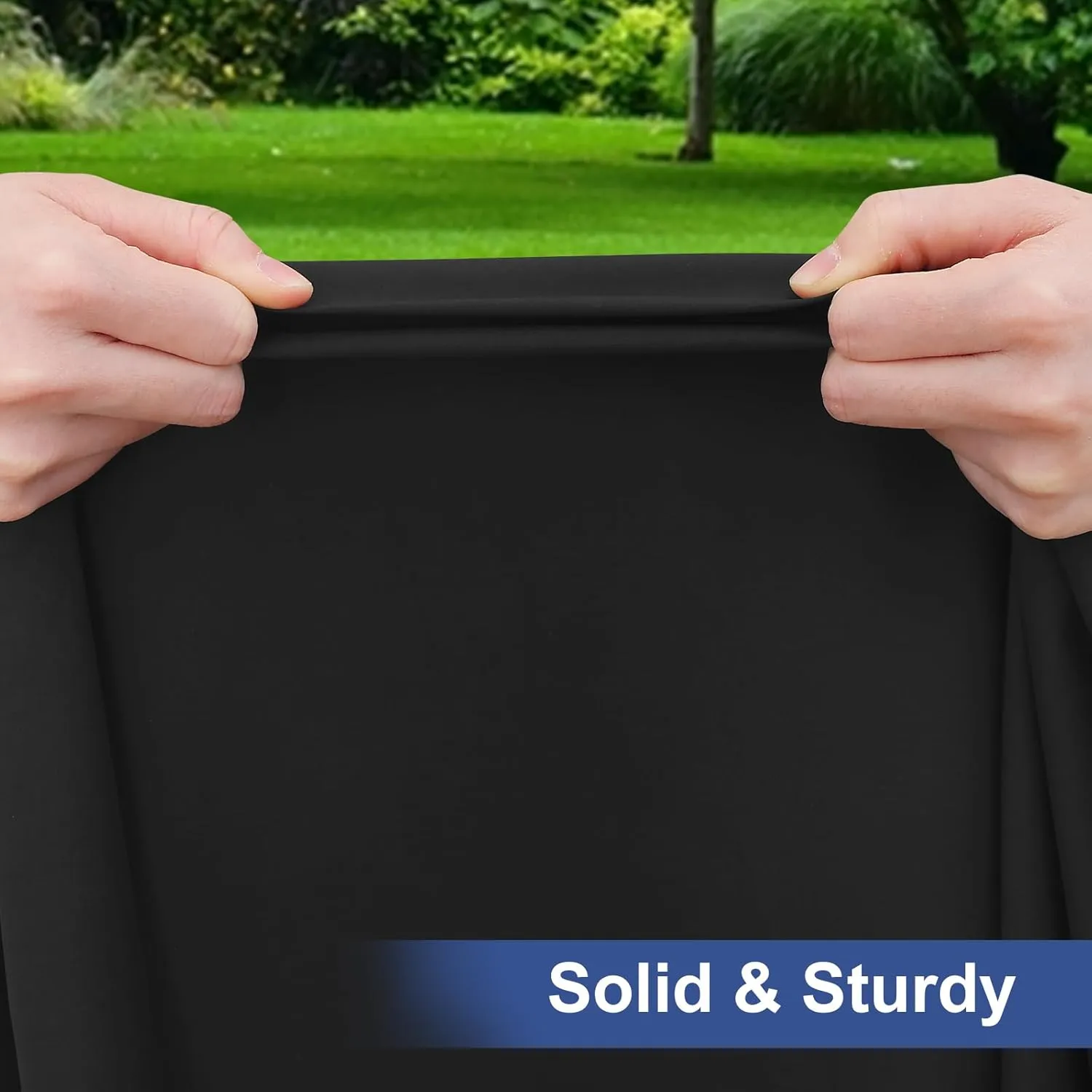 homing 2 Pack Rectangle Fully Waterproof Tablecloth, Elastic Fitted Fabric Table Cover for 6 Foot Tables, Washable Polyester Table Cloth for Picnic, Camping, Outdoor (Black, 30" x 72")