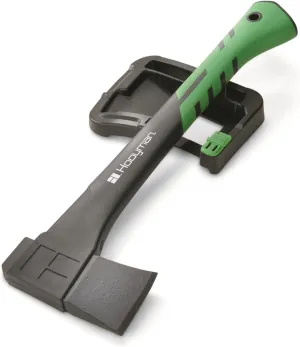 Hooyman Large and Small Hatchet with Heavy Duty Construction, V Grind Blade, Ergonomic No-Slip H-Grip Handle, Reinforced Fiberglass Core, and Safety Sheath for Camping, Hunting, Gardening, and Outdoor