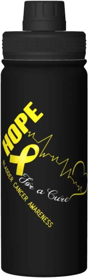 Hope For A Cure Bladder Cancer Awareness Water Bottle 18 Oz Stainless Steel Water Bottles Leak Proof Outdoor Sports Insulated Water Bottle Funny Bottle Water