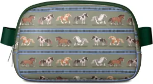 Horse Mini Belt Bag for Men Women Pony Floral Waist Packs Crossbody Bags Adjustable Strap for Hiking Cycling Sports
