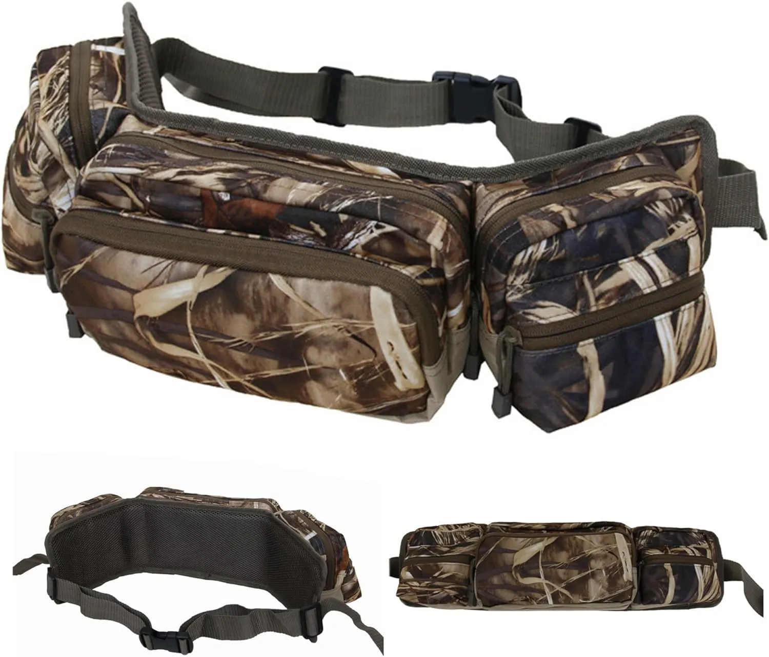 Hunting Fanny Pack, Waterproof Camouflage Hunting Waist Pack with Adjustable Belt, Lightweight Practical Fanny for Hiking Climbing Outdoor Bumbag Waist Camo