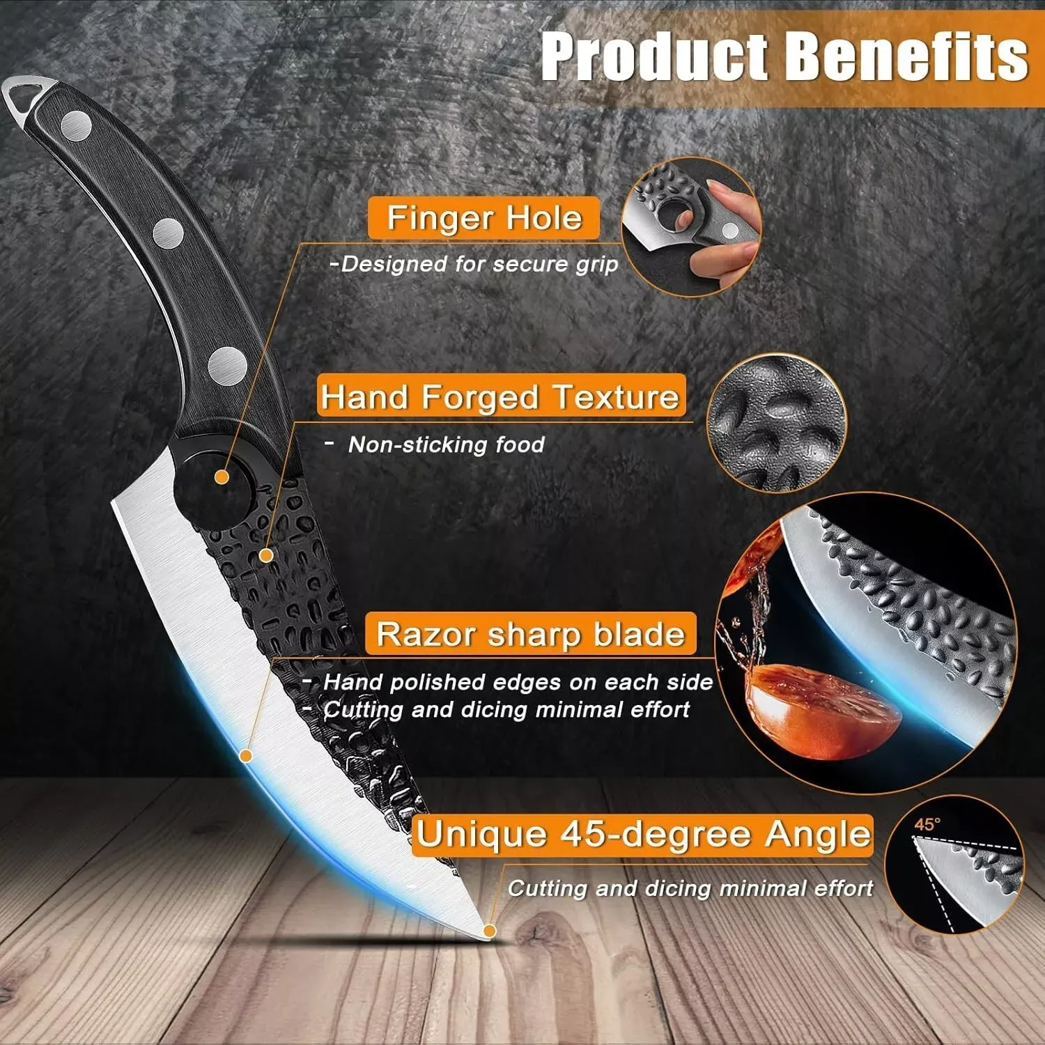 Huusk Japanese Chef Knife – Handmade with Leather Case & Gift Box