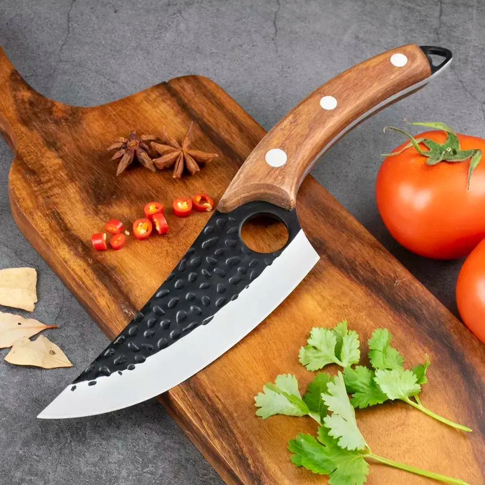 Huusk Japanese Knife – Hand-Forged Chef Knife with Leather Sheath