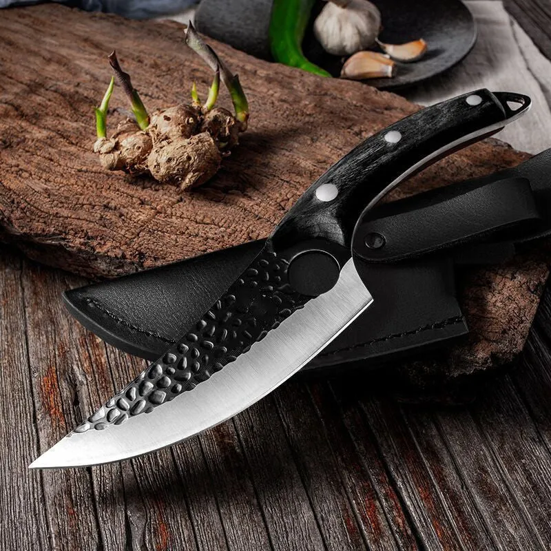 Huusk Japanese Knife – Hand-Forged Chef Knife with Leather Sheath