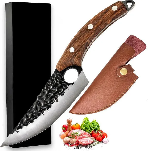 Huusk Japanese Knife – Hand-Forged Chef Knife with Leather Sheath