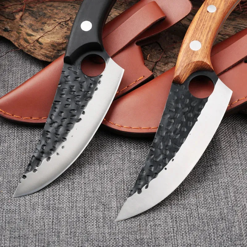 Huusk Japanese Knife – Hand-Forged Chef Knife with Leather Sheath