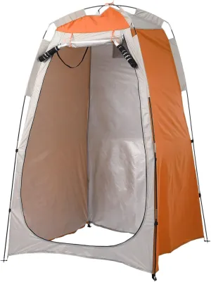 HXBER Shelter Tent Portable Outdoor Camping Beach Shower Toilet Changing Tent Sun Rain Shelter with Window, Orange & Grey