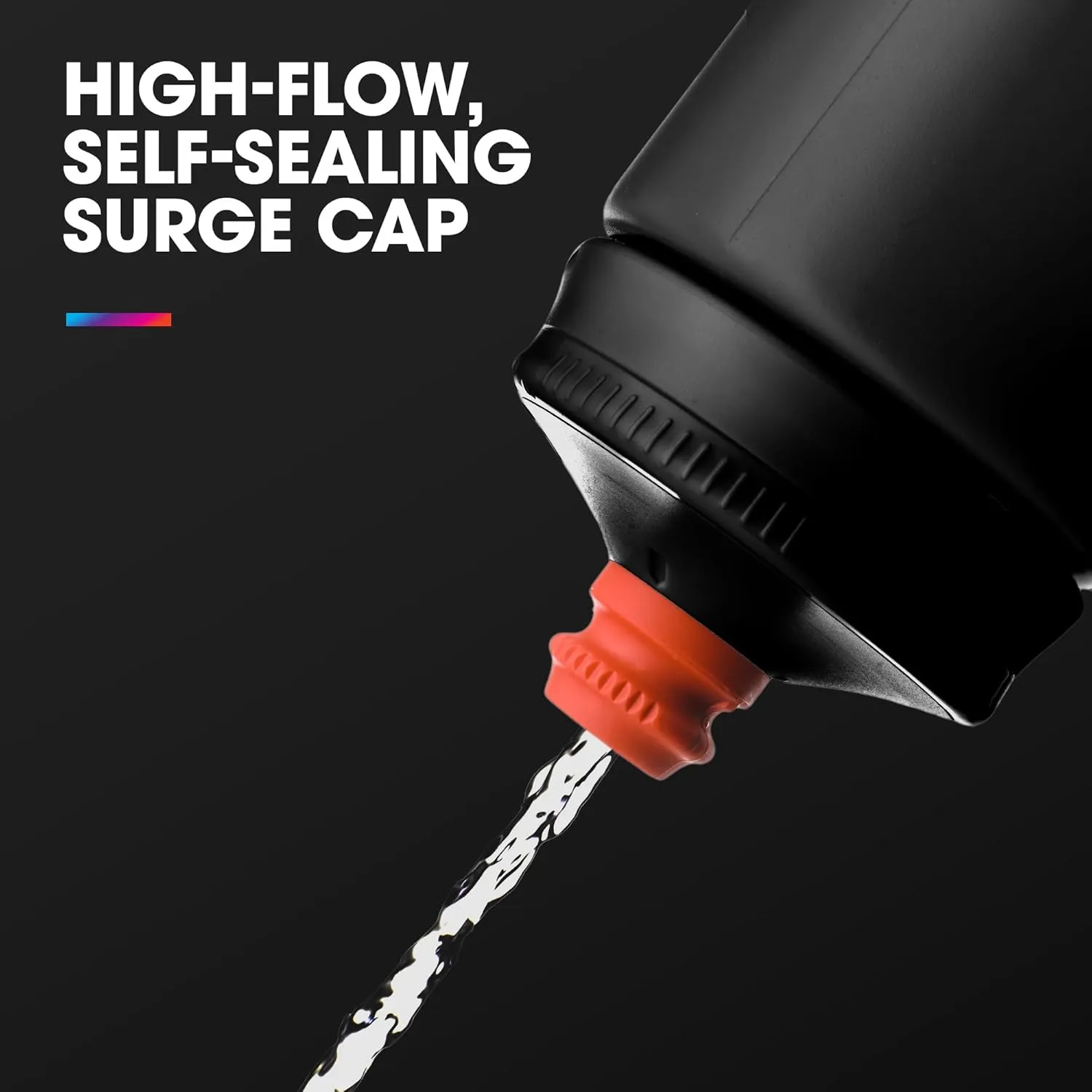 HydraPak Breakaway Surge Lightweight Bike Water Bottle 2-Pack (20oz, 25oz, 30oz) - High Flow, Cycling & Sports Squeeze Bottle