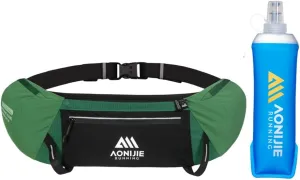 Hydration Running Belt Adjustable, Reflective & Lightweight Runners Waist Pouch for Men Womens, for Marathon Running Hiking Camping (A-Green 500ml Flask)