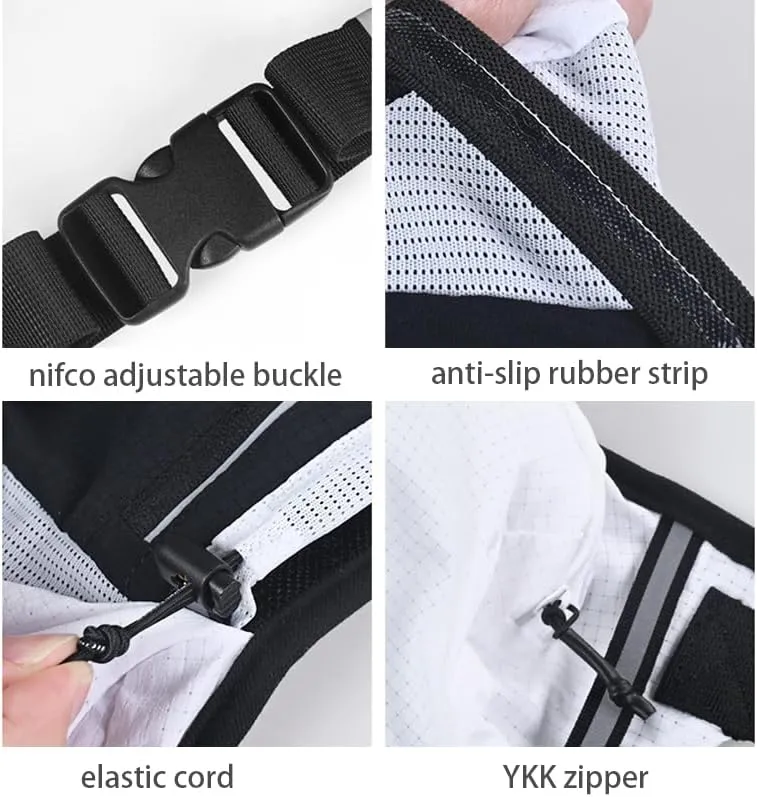 Hydration Running Belt Adjustable, Reflective & Lightweight Runners Waist Pouch for Men Womens, for Marathon Running Hiking Camping (A-Green 500ml Flask)