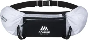 Hydration Running Belt Adjustable, Reflective & Lightweight Runners Waist Pouch for Men Womens, for Marathon Running Hiking Camping (A-White)