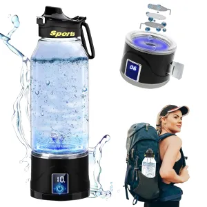 Hydrogen Water Bottle, 1L Hydrogen Water Bottle Generator with SPE Technology & CAS Certification, Portable Hydrogen Generator for Gym, Sport, Hiking, Cycling