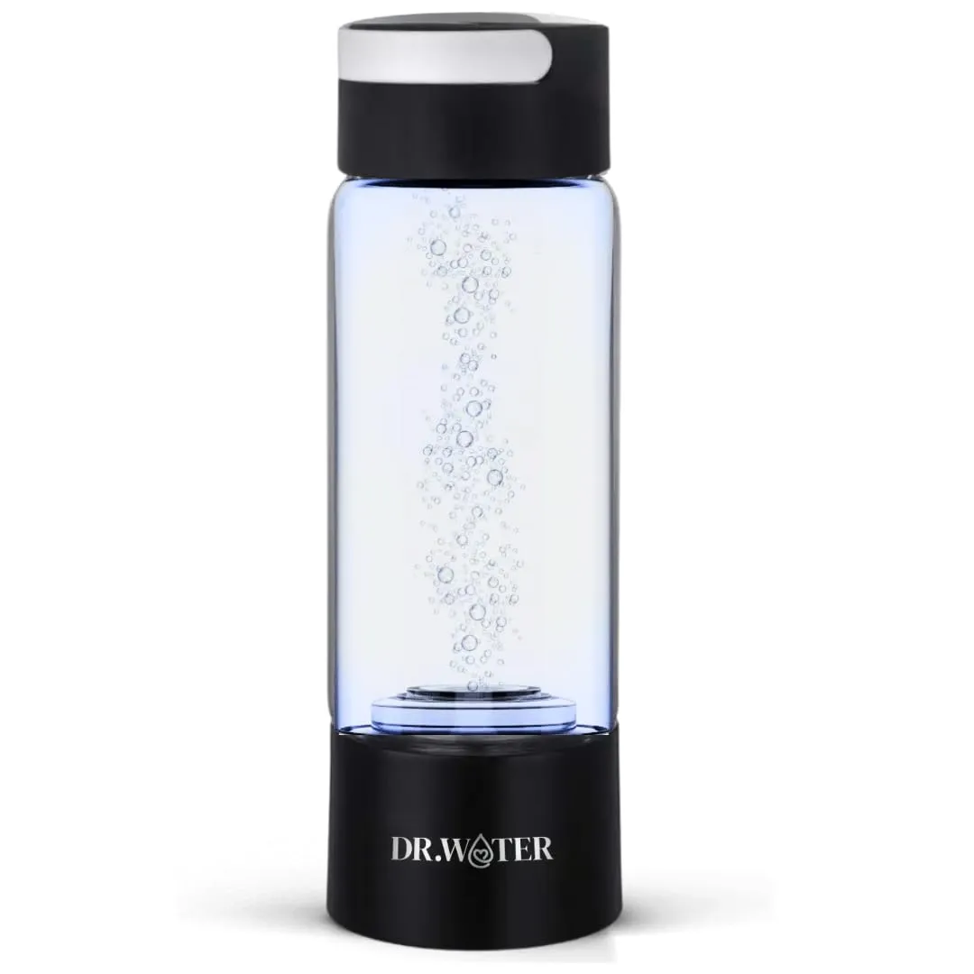 Hydrogen Water Bottle | 3X More Hydrogen Concentration | 32oz, 50oz, 68oz Hydrogen Water Generator | Big Size More Hydrogen | Water Hydrogenator (HydroDaily 13oz - Black) (Tritan Plastic)