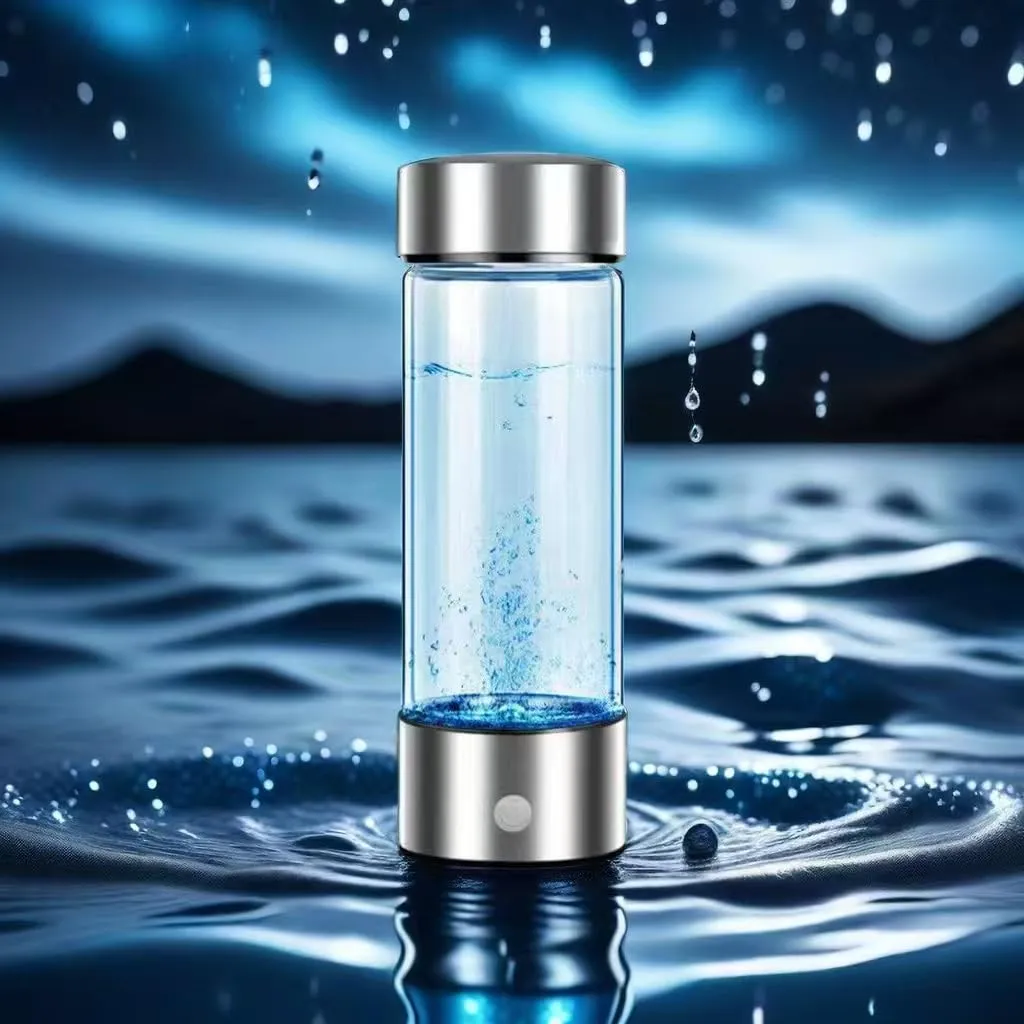 Hydrogen Water Bottle, 420ml High Efficiency Hydrogen Water Bottle Generator with SPE/PEM Technology Water Electrolyzer for Home, Office, Gym, Travel and Daily Use