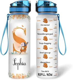 Hyturtle Personalized Baseball 32 Oz Motivational Water Bottle, Baseball Custom Name Water Bottle Gifts For Women Men Boys Sport Lovers On Birthday Mother's Day