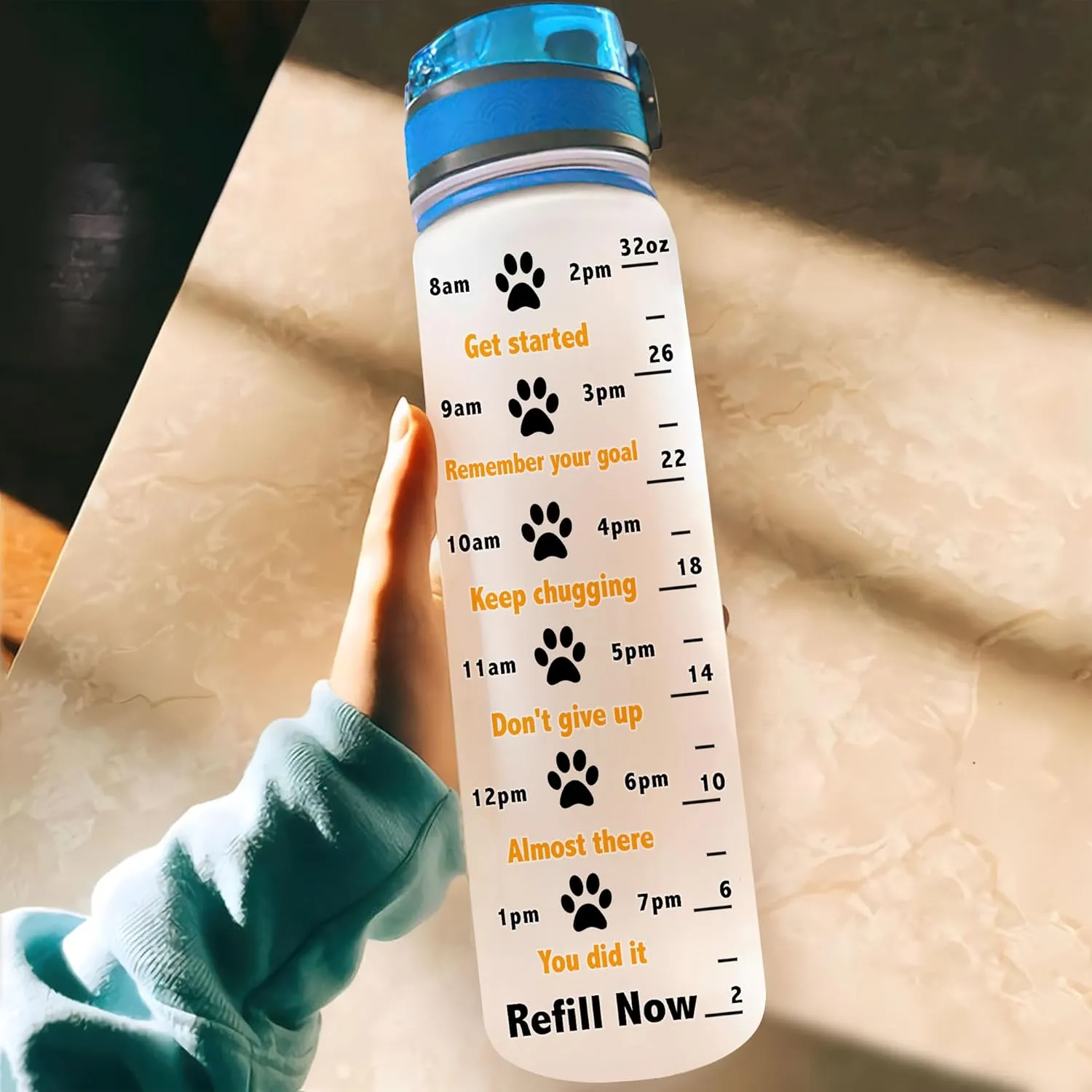 Hyturtle Personalized Cat Water Bottle - 32oz Motivational Water Bottle with Leak-Proof Lid & Time Marker - Custom Name Gift for Black Cat Lovers, Women, Girls - Birthday & Christmas Gift