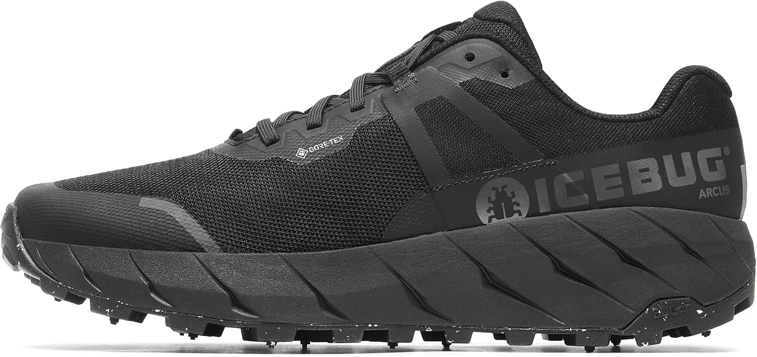Icebug Mens Arcus BUGrip GTX Trail Running Shoe with Carbide Studded Traction Sole