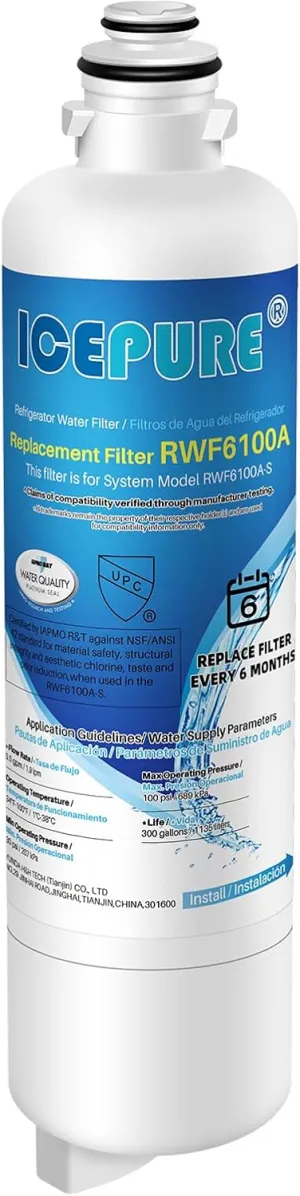 ICEPURE Refrigerator Water Filter Replacement for Bosch Ultra Clarity Pro BORPLFTR50, BORPLFTR55, 12033030, 12028325, 11025825, 11032531, B36CT80SNS, B36CL80ENS, WFC100MF, WFS200MF, RA450022, 1PACK