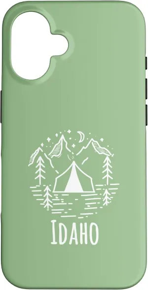 Idaho Rustic Camping Wilderness Mountains Tent Campground Case for iPhone 16