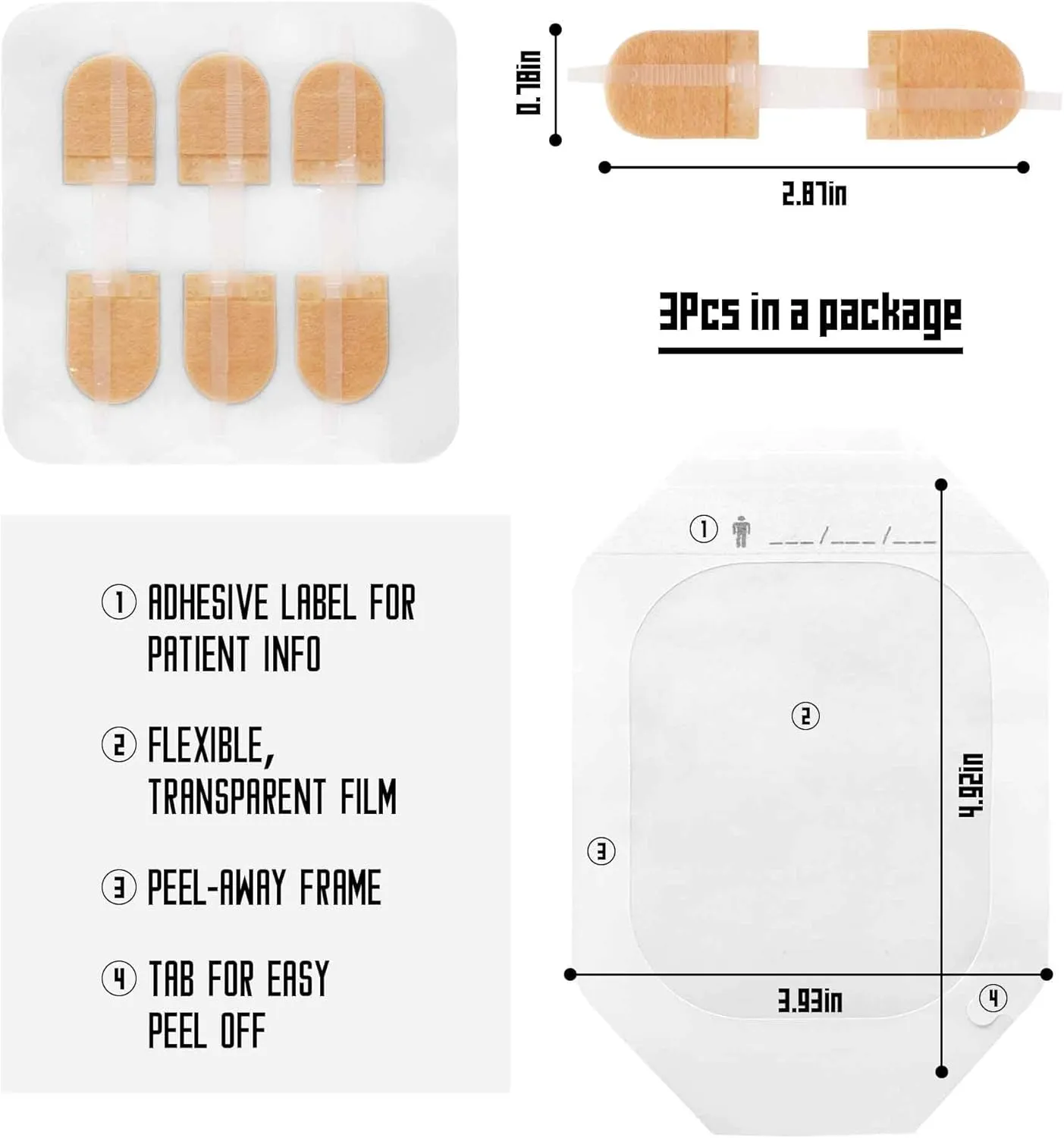 Ifak Trauma Kit Refill First Aid Supplies, Emergency Wound Closure Strips Kit Set,Sutures Butterfly Bandaids, Zip Stitch Wound Closure Strips (Skin Color, Large)