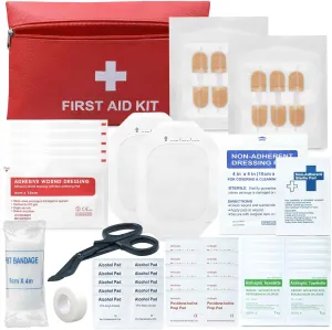 Ifak Trauma Kit Refill First Aid Supplies, Emergency Wound Closure Strips Kit Set,Sutures Butterfly Bandaids, Zip Stitch Wound Closure Strips (Skin Color, Large)