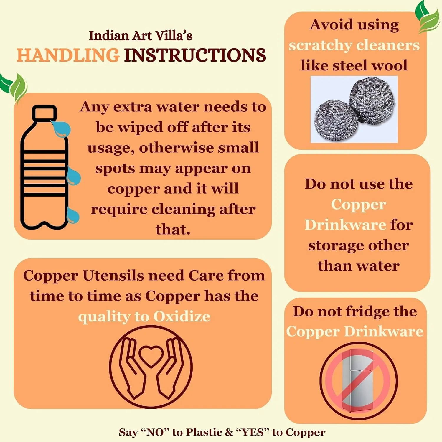 Indian Art Villa Pure Copper Hammered Finish Bottle, Stoarage & Drinkware, Volume-20 Oz