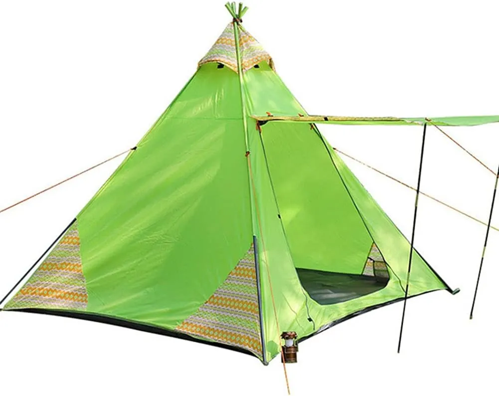 Indian Tent Family Outdoor Camping Tent 3-4 Persons Tribal Style Pyramid Tent Indoor Tent for Children