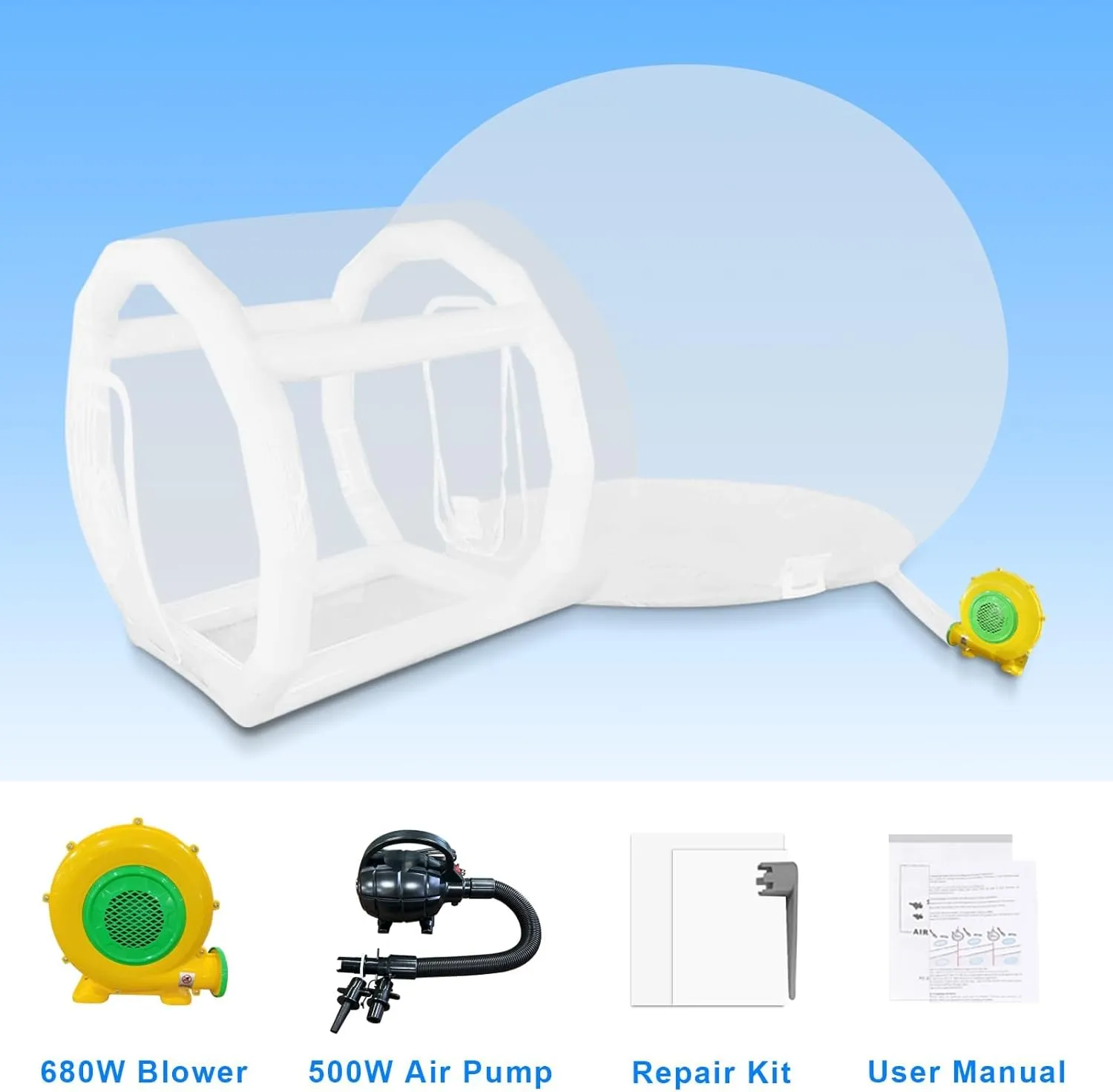 Inflatable Bubble Tent, Inflatable Bubble House, Commercial Grade Tarpaulin PVC Dome Tent for Kids Party, Transparent House for Commercial/Outdoor/Backyard/Garden