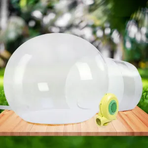 Inflatable Bubble Tent with Tunnel 10ft Translucent Dome Camping Cablin w/Blower for Outdoor Backyard Camping Stargazing