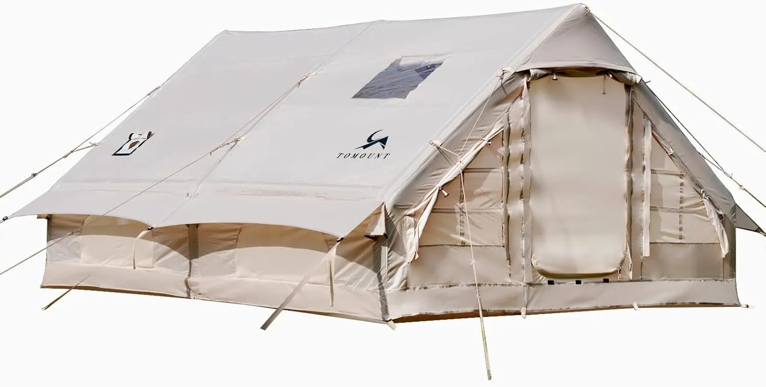 Inflatable Camping Tents Air Glamping Tents 4 Season Waterproof Easy Set up Cabin House Tent Blow up Tent for Family Camping
