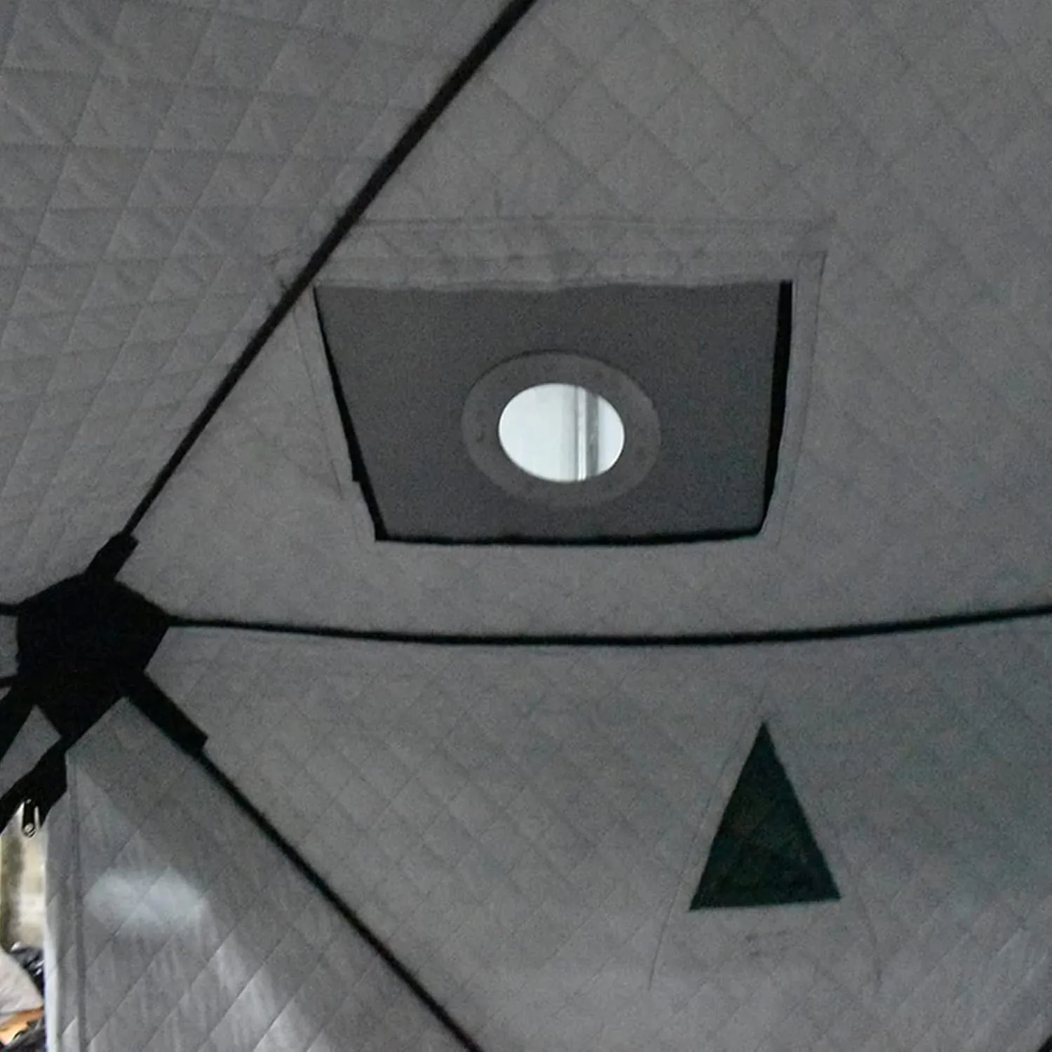 Inflatable Camping Tents with Hand Pump, 6.3㎡Air Tents with Canopy, Easy Setup Blow Up Tent, 4 Seasons Cotton Cabin Tent with Mesh & Chimney Window