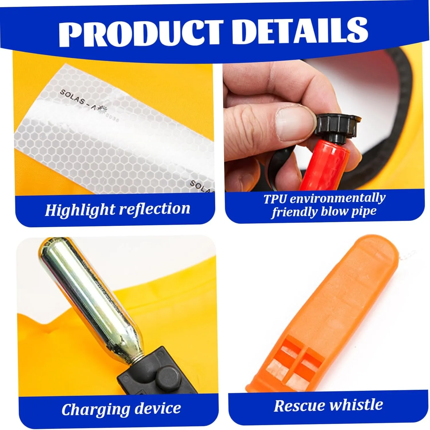 Inflatable Life Belt, Portable Unisex Belt Pack Automatic Inflatable Life Jacket with Reflective Strip for Kayaking Boat, No Gas Cylinder