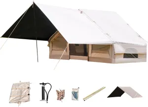 Inflatable Tents for Camping Blow up Tent with Canopy Large Inflatable Camping Tent House with Mesh Windows Easy Setup 4 Season Waterproof Oxford Air Glamping Tents for Camping 2-4 Person