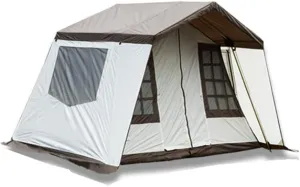Instant Cabin Tent 3-4 Person Camping Tent - Family Waterproof Backpack Tents with Top Rainfly, Easy Set Up with Carry Bag for 4 Season Hiking Glamping Beach Outdoor (Khaki 310X260X210CM) (Off White)